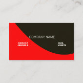 Elegante Abstrakte Rot und Schwarz Moderne Visitenkarte (Rückseite)
