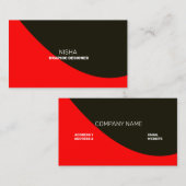 Elegante Abstrakte Rot und Schwarz Moderne Visitenkarte (Vorne/Hinten)