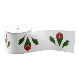 Elegante Abstrakte Rote Rosen, Holly Holiday Patte Ripsband