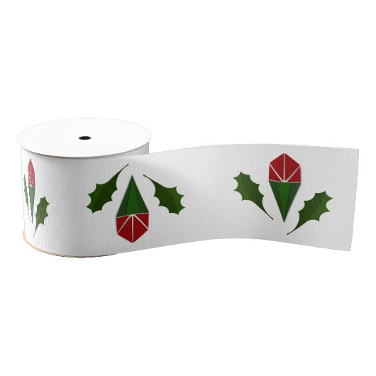 Elegante Abstrakte Rote Rosen, Holly Holiday Patte Ripsband (Spule)