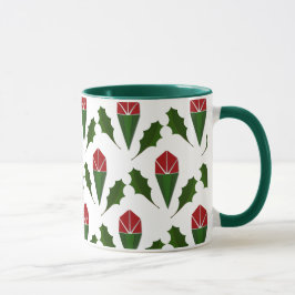 Elegante Abstrakte Rote Rosen, Holly Holiday Patte Tasse