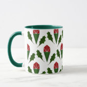 Elegante Abstrakte Rote Rosen, Holly Holiday Patte Tasse (Links)