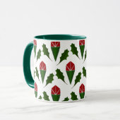 Elegante Abstrakte Rote Rosen, Holly Holiday Patte Tasse (Vorderseite Links)