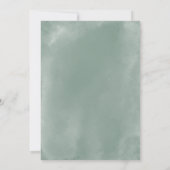 Elegante Abstrakte Sage Green Wedding Watercolor Einladung (Rückseite)