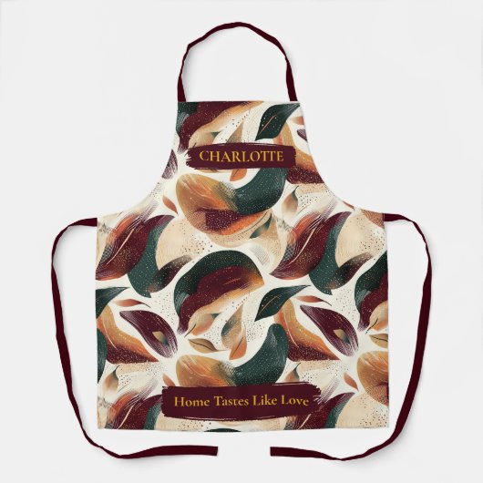 Elegante Abstrakte Schürze mit Individuelle Name (Vorderseite)