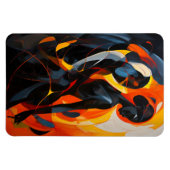 Elegante Abstrakte Silhouette im Fiery Tones Magnet (Horizontal)