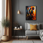 Elegante Abstrakte Silhouette im Fiery Tones Poster
