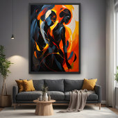 Elegante Abstrakte Silhouette im Fiery Tones Poster
