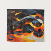 Elegante Abstrakte Silhouette im Fiery Tones Wandteppich (Vorderseite (Horizontal))