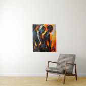 Elegante Abstrakte Silhouette im Fiery Tones Wandteppich (Beispiel)