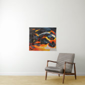 Elegante Abstrakte Silhouette im Fiery Tones Wandteppich (Beispiel (Horizontal))