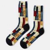 Elegante Abstrakte Socken: Geometrisches Design fü Socken (Linkes Detail)