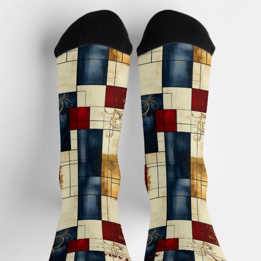 Elegante Abstrakte Socken: Geometrisches Design fü Socken (Oben)