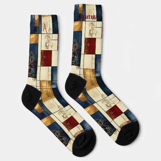 Elegante Abstrakte Socken: Geometrisches Design fü Socken (Rechts)