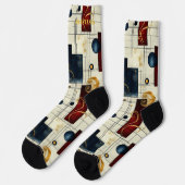 Elegante Abstrakte Socken mit geometrischem Retro- (Linkes Detail)