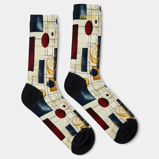 Elegante Abstrakte Socken mit geometrischem Retro- (Rechts)