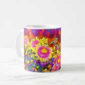 Elegante abstrakte Sonnenblumenfelder Kaffeetasse (Vorderseite Links)