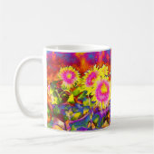 Elegante abstrakte Sonnenblumenfelder Kaffeetasse (Links)