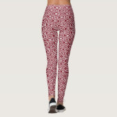 Elegante Abstrakte Spiralkreise auf dem Maroon Leggings (Rückseite)