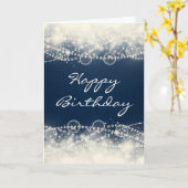 Elegante abstrakte Spitze und Perlen-alles Gute Karte (Gelbe Blume)