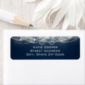 Elegante Abstrakte Spitzen und Perlen auf Dunkelbl (Insitu)