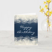 Elegante Abstrakte Spitzen und Perlen Glücklich Ge Karte (Gelbe Blume)