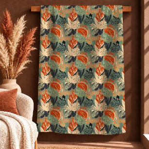 Elegante Abstrakte Terrakotta-Salbei-Botanik-Decke Sherpadecke
