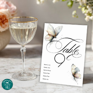 Elegante abstrakte Tinten-Schmetterlinge in Pastel Tischnummer