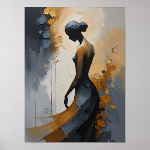 Elegante abstrakte Wandkunst der Frau Poster