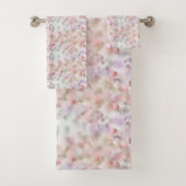 Elegante Abstrakte Wasserfarbe Rosa Lilac Pastel Badhandtuch Set (Insitu)