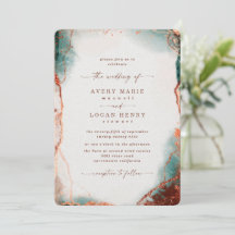 Elegante Abstrakte Wasserfarbe Terra Cotta Wedding