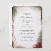 Elegante Abstrakte Wasserfarbe Terra Rosa Hochzeit Einladung (Vorderseite)