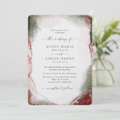 Elegante Abstrakte Wasserfarbe Terra Rosa Hochzeit Einladung (Stehend Vorderseite)