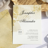 Elegante Abstrakte Wasserfarben-Hochzeit Einladung