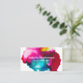 Elegante Abstrakte Wasserfarben Splash Visitenkarte (Stehend Vorderseite)