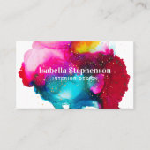 Elegante Abstrakte Wasserfarben Splash Visitenkarte (Vorderseite)