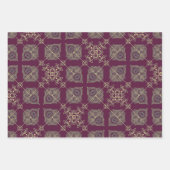 Elegante Abstrakte Weihnachten, Pflaume, Tan, Geschenkpapier Set (Vorderseite)