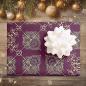 Elegante Abstrakte Weihnachten, Pflaume, Tan, Geschenkpapier Set