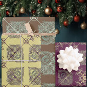 Elegante Abstrakte Weihnachten, Pflaume, Tan, Geschenkpapier Set