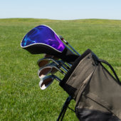 Elegante abstrakte Wellen - Blau und Purpur Golf Headcover (In SItu)