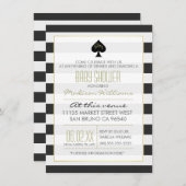 Elegante Ace of Spades on Stripes Babydusche Einladung (Vorne/Hinten)