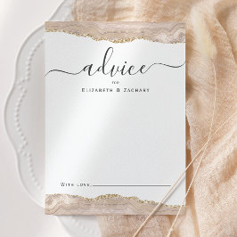 Elegante Achat-Elfenbein-Gold-Hochzeit Hinweiskarte