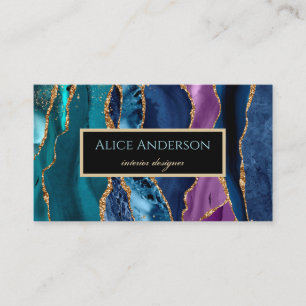 Elegante Achat Gold Blau Grün Schwarz Designer Bus Visitenkarte