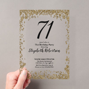 Elegante Acryl-Einladung zum 71. Geburtstag mit Go Acryleinladungen