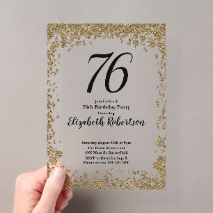 Elegante Acryl-Einladung zum 76. Geburtstag mit Go Acryleinladungen