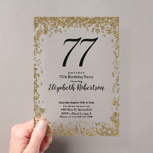 Elegante Acryl-Einladung zum 77. Geburtstag mit Go Acryleinladungen