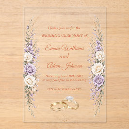 Elegante Acryl-Hochzeitseinladung Acryleinladungen