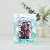 Elegante Acuarela Copo de Nieve Reserva la Fecha Ankündigungspostkarte (Stehend Vorderseite)