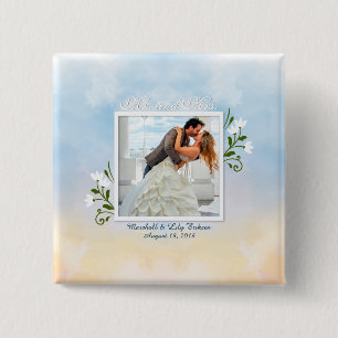 Elegante Add your own Foto Wedding Button Button