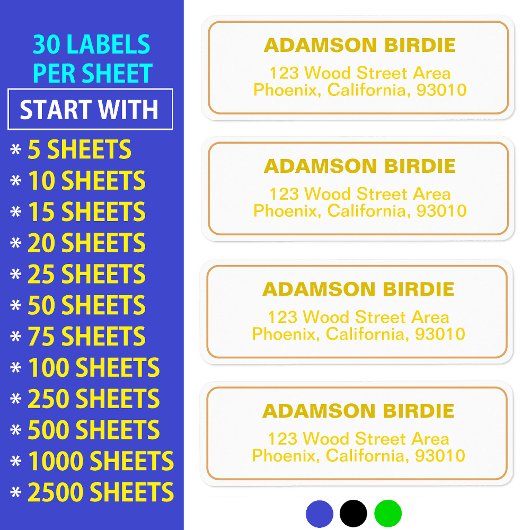 Elegante Adressaufkleber für E-Mail (Gold Labels)